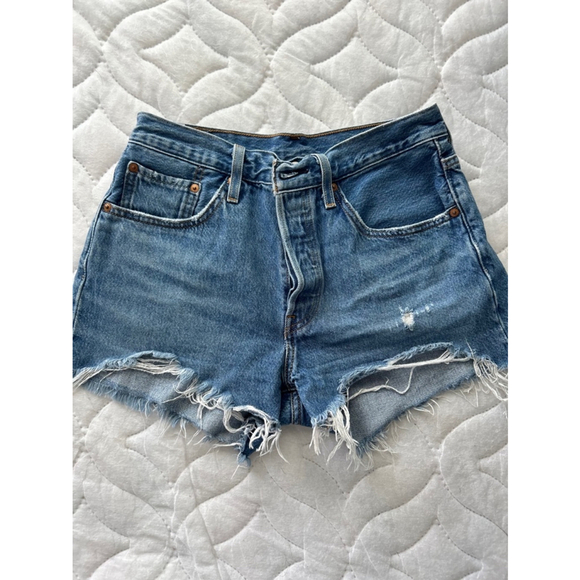 Levi's Pants - Levi's classic fit distressed red tag 501 Denim Shorts Size 27 Blue